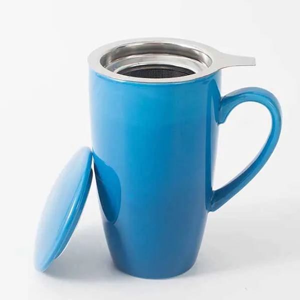 15 OZ Porcelain Tea Mug with Infuser and Lid 3
