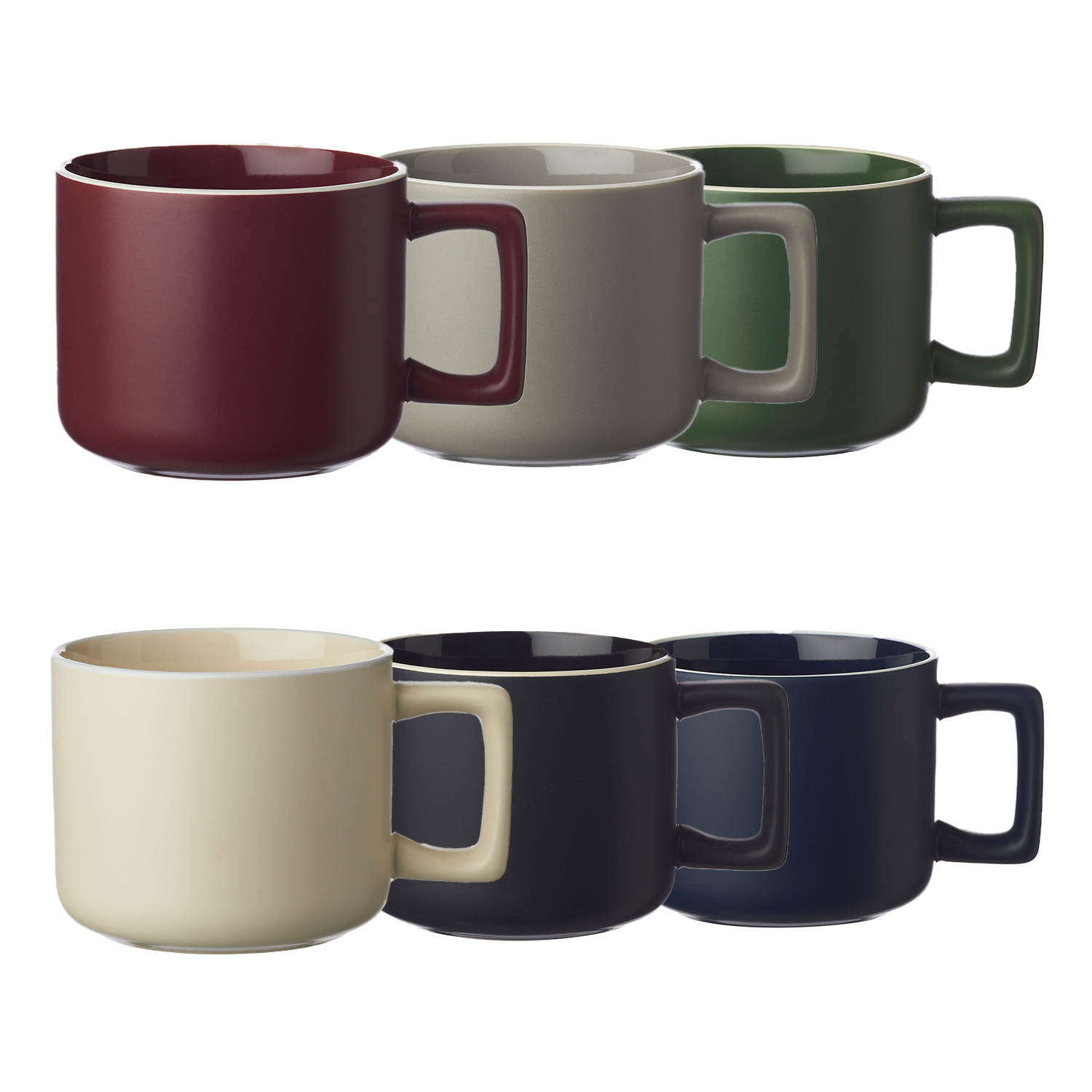 Stylish White Rim Ceramic Mug, 11 oz. 8