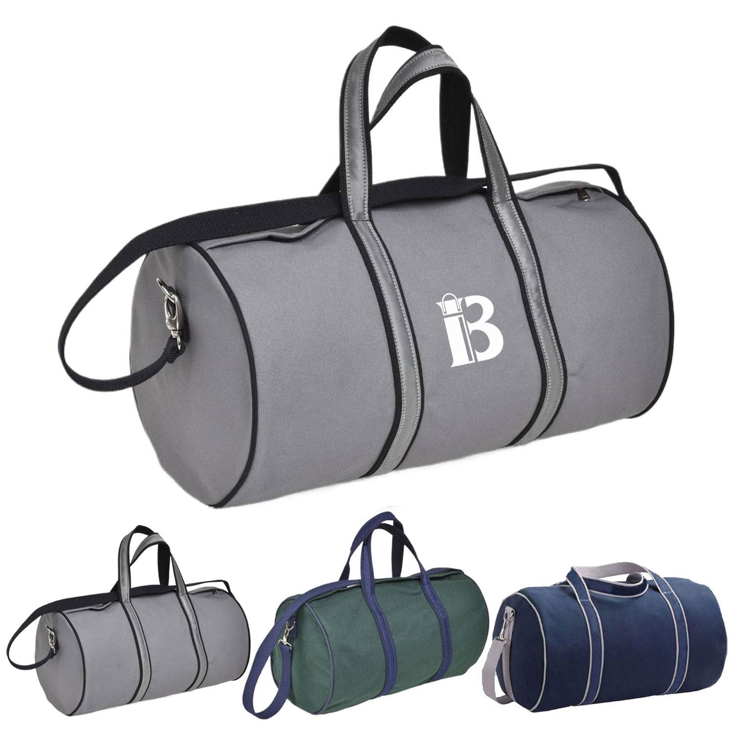 Lightweight Round-Shaped Canvas Gym Travel Bag w/ Strap 2