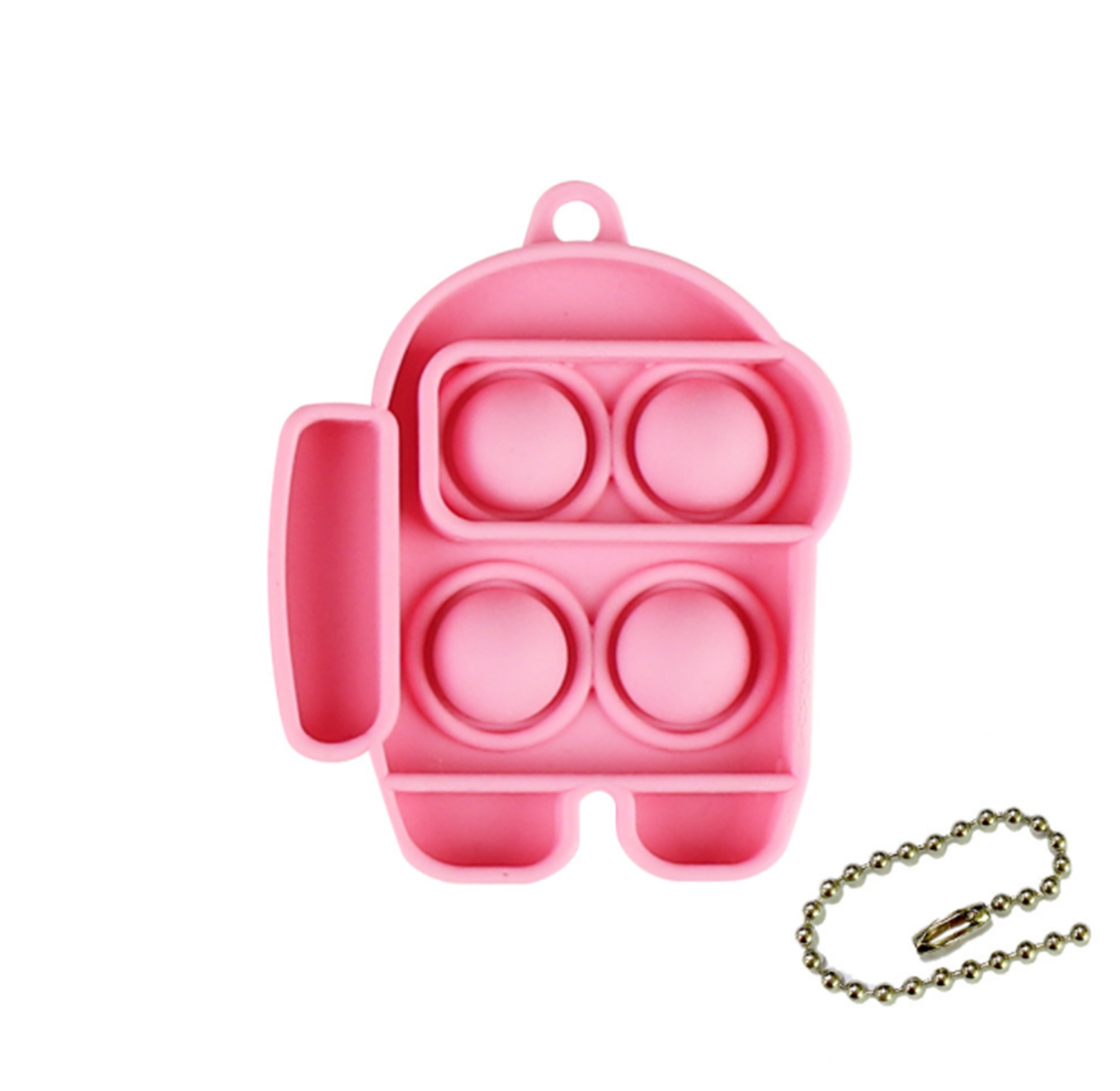Spaceman Shape Push Pop Bubble Fidget Toy Keychain 3