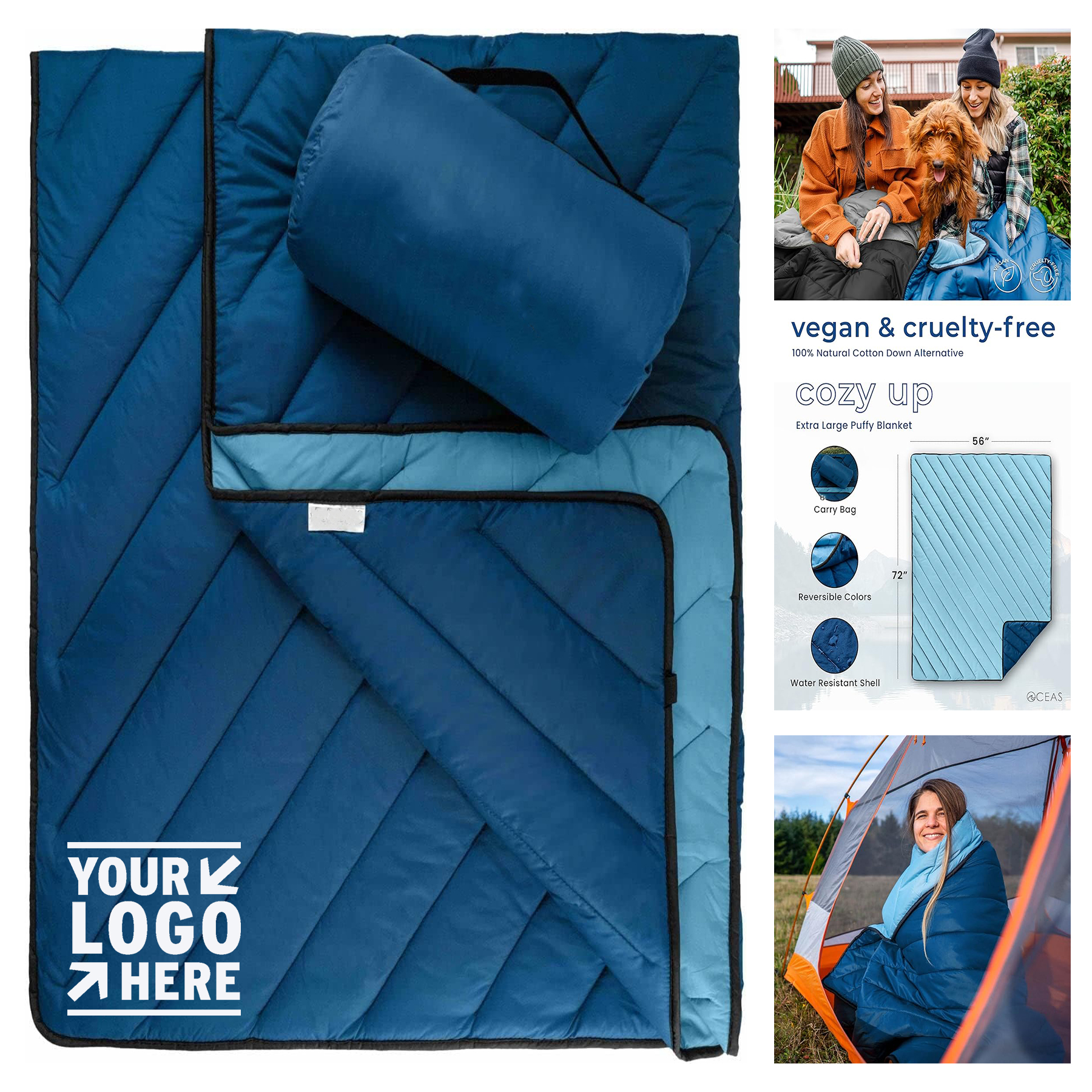 Perfect For Camping Backpacking Extra Warm Fluffy Quilt Cold Weather Puffy Blanket