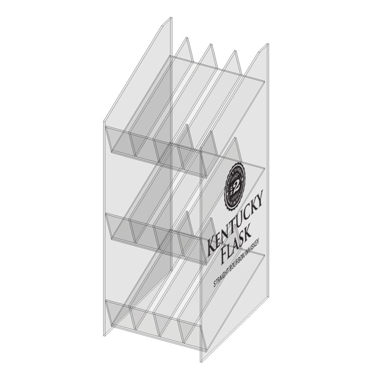 3 Tier Acrylic Beverage Display 4 Rows