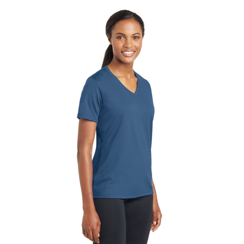 Sport-Tek Women's PosiCharge RacerMesh V-Neck Tee. 101