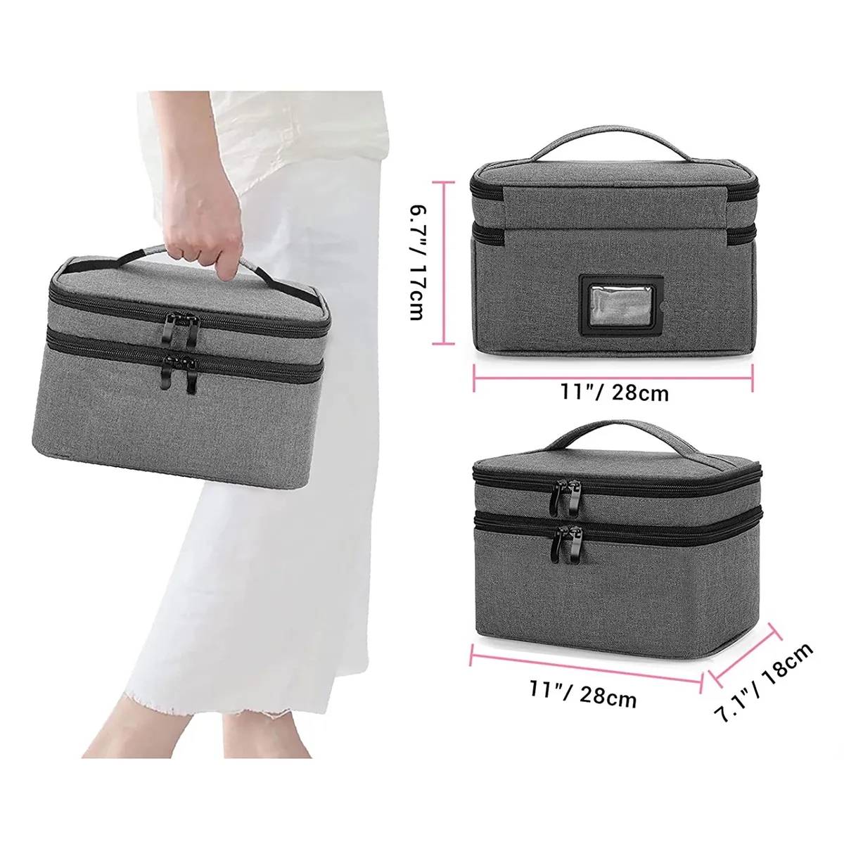 Empty Medicine Travel Storage Pill Bottle Organizer Bag 5