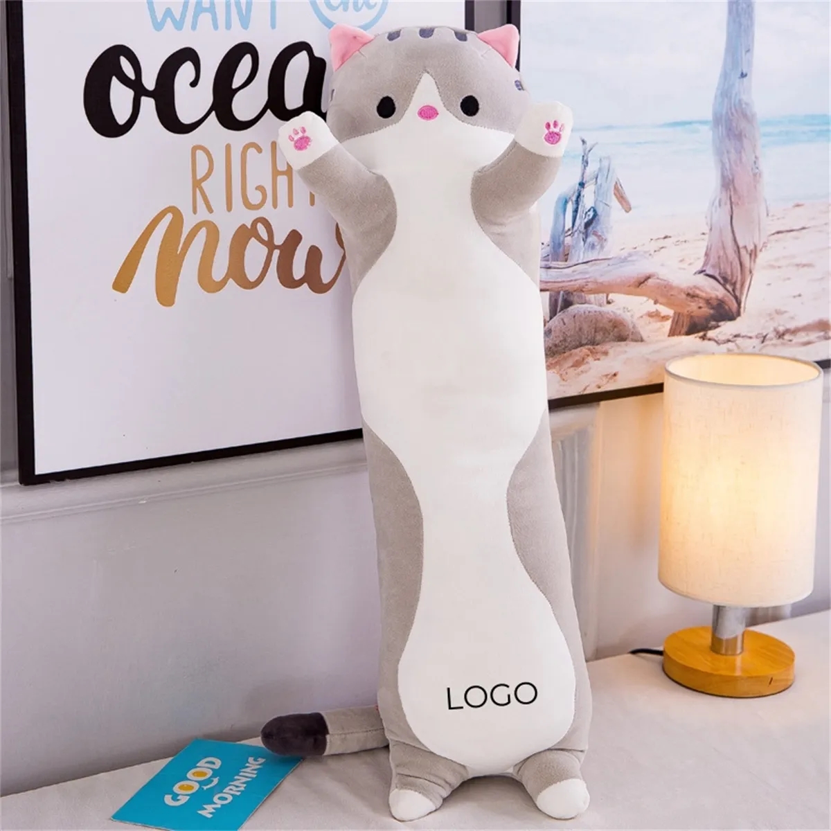 28in Long Cat Plush Body Pillow Animals Soft Plushies 5