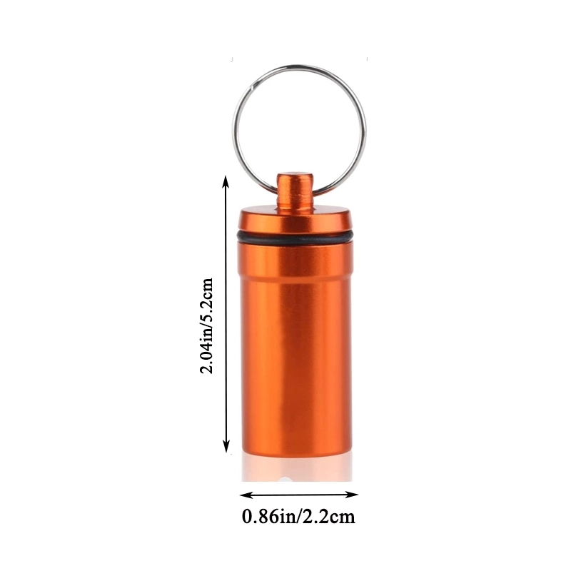 Waterproof Aluminum Pill Holder Keychain Container 3