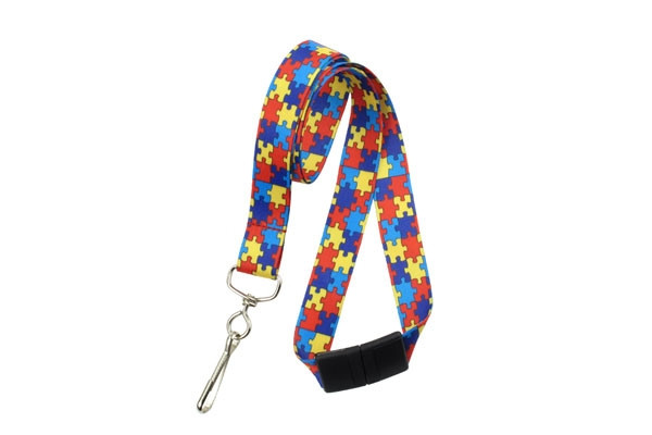 3/4" Autism Awareness Lanyard (Red) 2