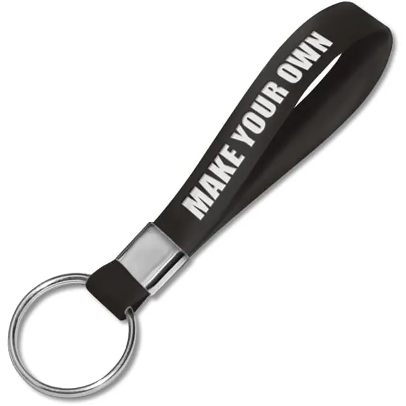 Screen Printed Silicone Wristband Keychain 8