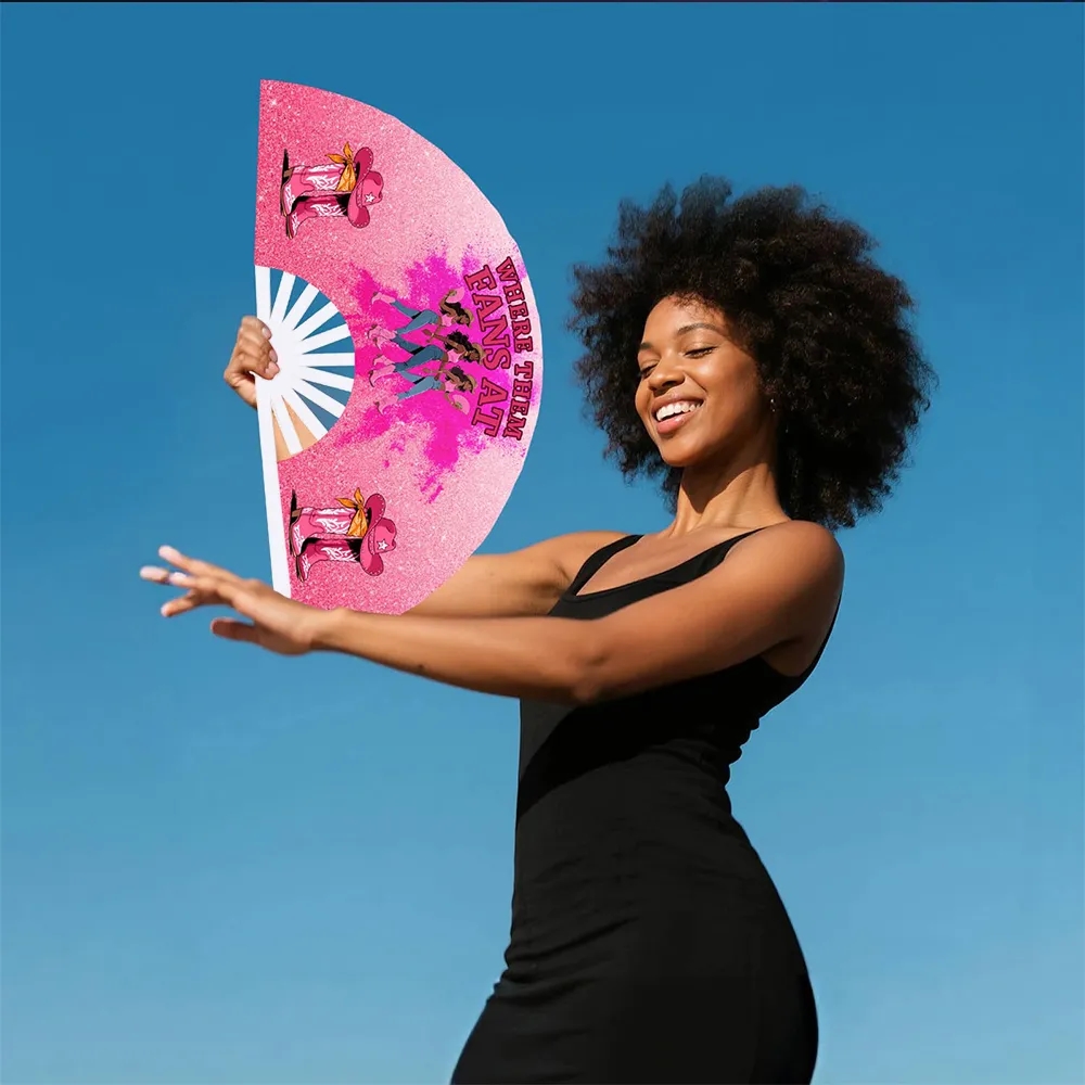 Clack Boots on the Ground Hand Fan for Line Dancing Folding 4