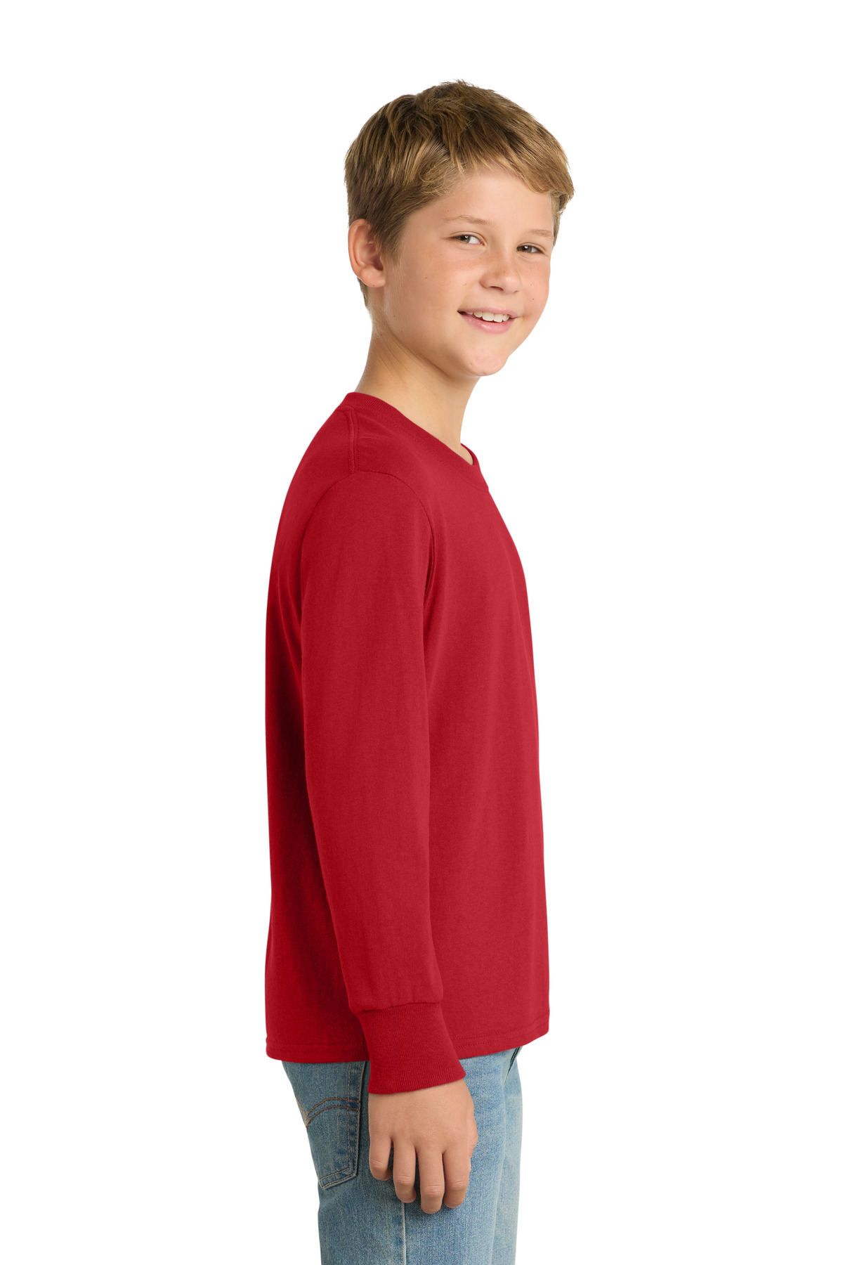 Port & Co Youth Long Sleeve Core Cotton Tee. PC54YLS 90