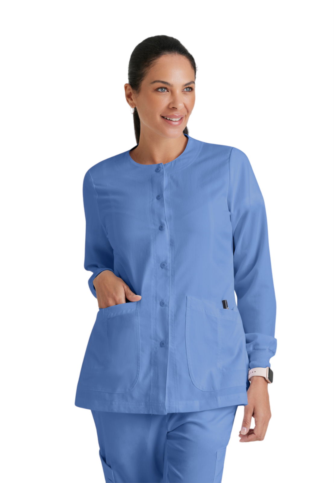 Grey's Anatomy - Classic - Women's Four-Pocket Snap Front Jamie Warm Up Scrub Jacket 12