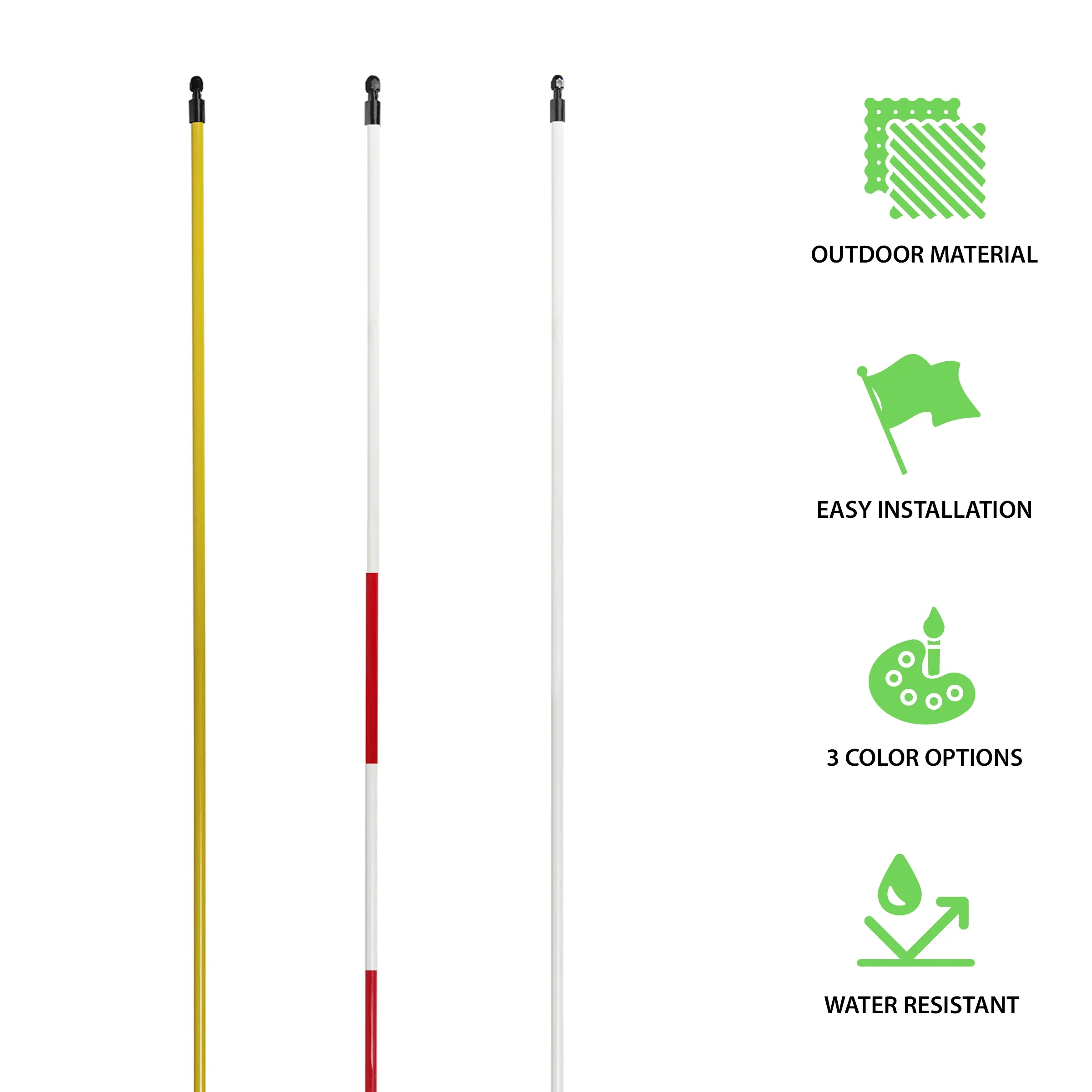 14"x20" Golf Flag with 6' White Fiberglass Pole 6