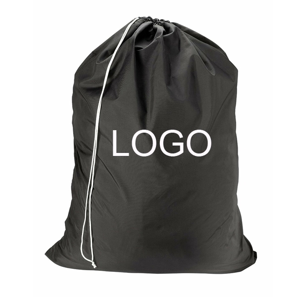 Jumbo Heavy Duty Nylon Laundry Bag 30x40, custom drawstring bag with logo imprint 2