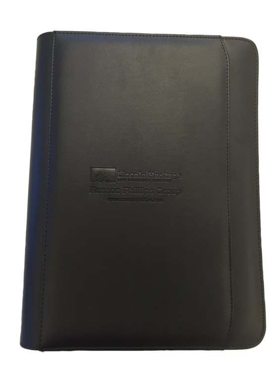 Deluxe Padfolio with 1" 3 Ring Binder/ Calculator & Zipper Closure 3