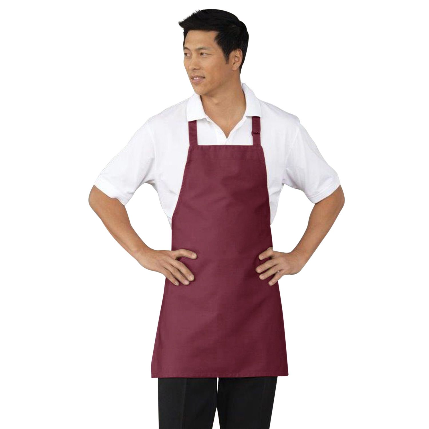 Maroon Adjustable Bib Apron 2
