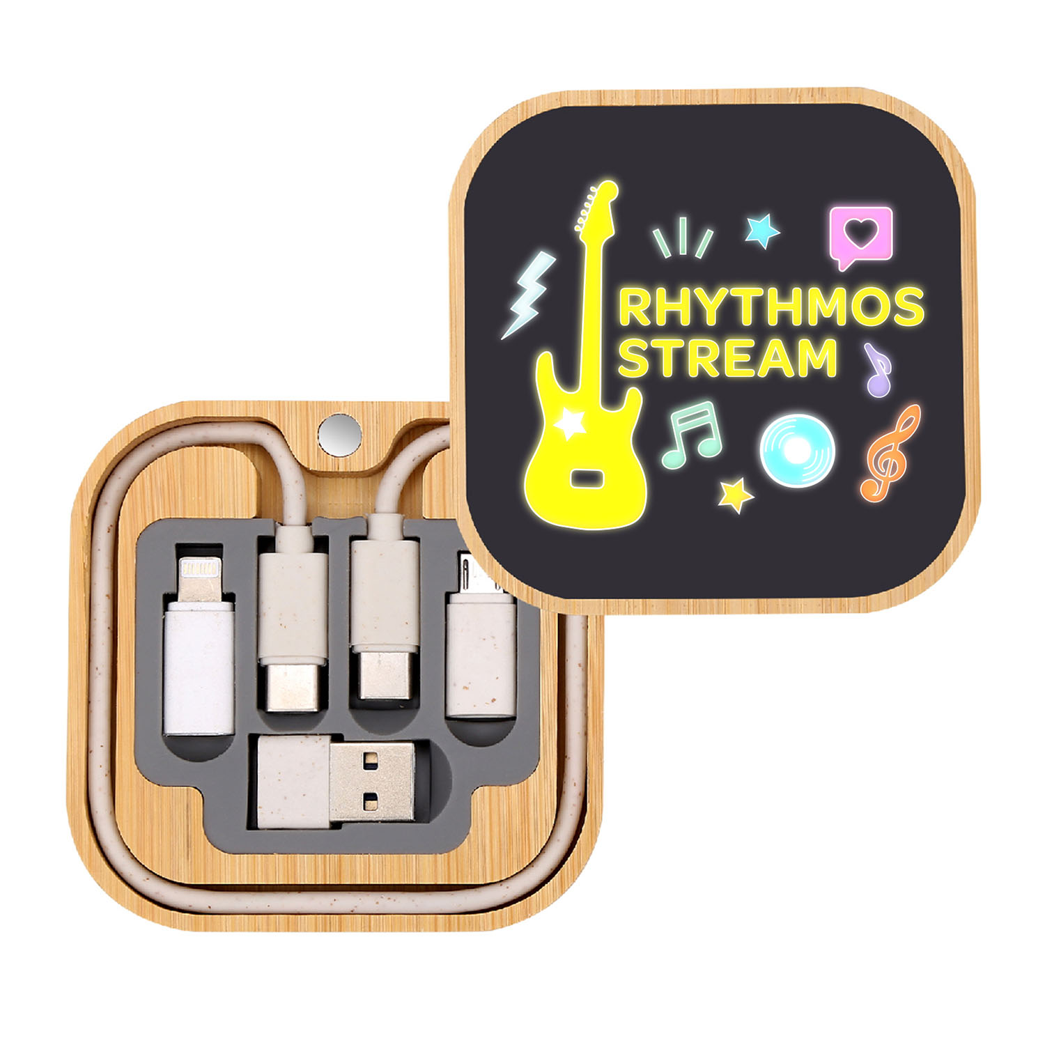 Light Up Square Wireless Charger and Cable Kit