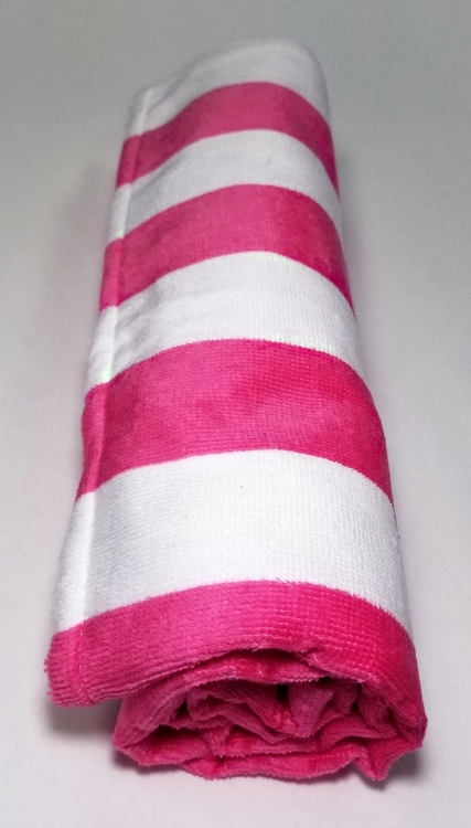 30x60 Pink Cabana Striped Beach Towel Bahia Collection by Döhler. 8
