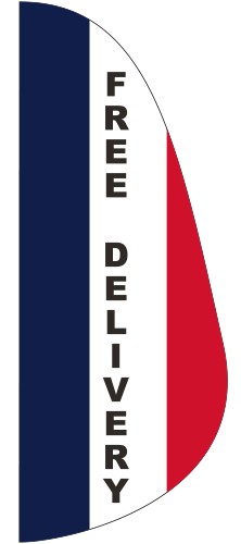 "FREE DELIVERY" 3' x 8' Message Feather Flag 1