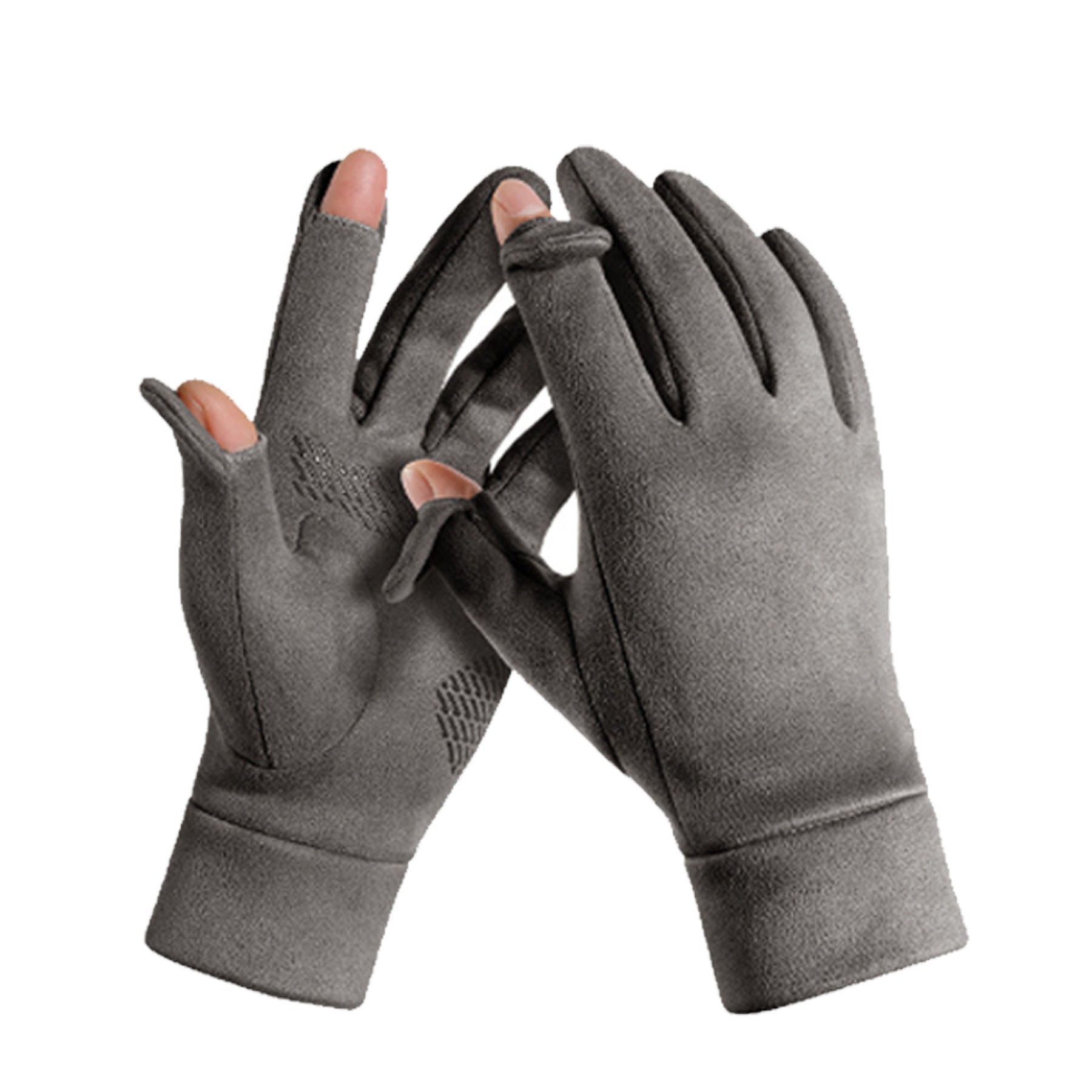 Mens Flip-open Suede Gloves 2