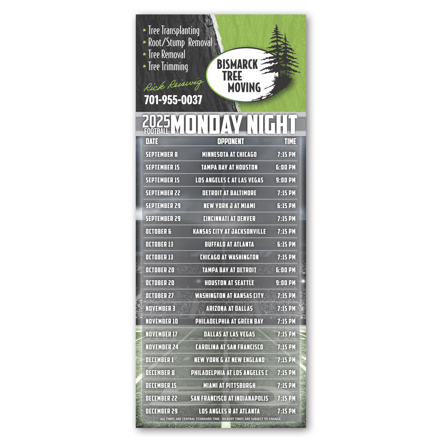 Football Schedule Magnet 5