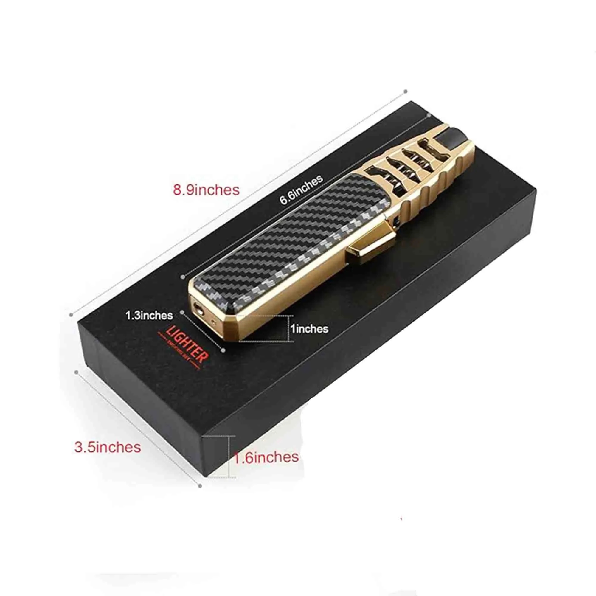 Cigar Torch Lighters Butane Refillable Windproof 4