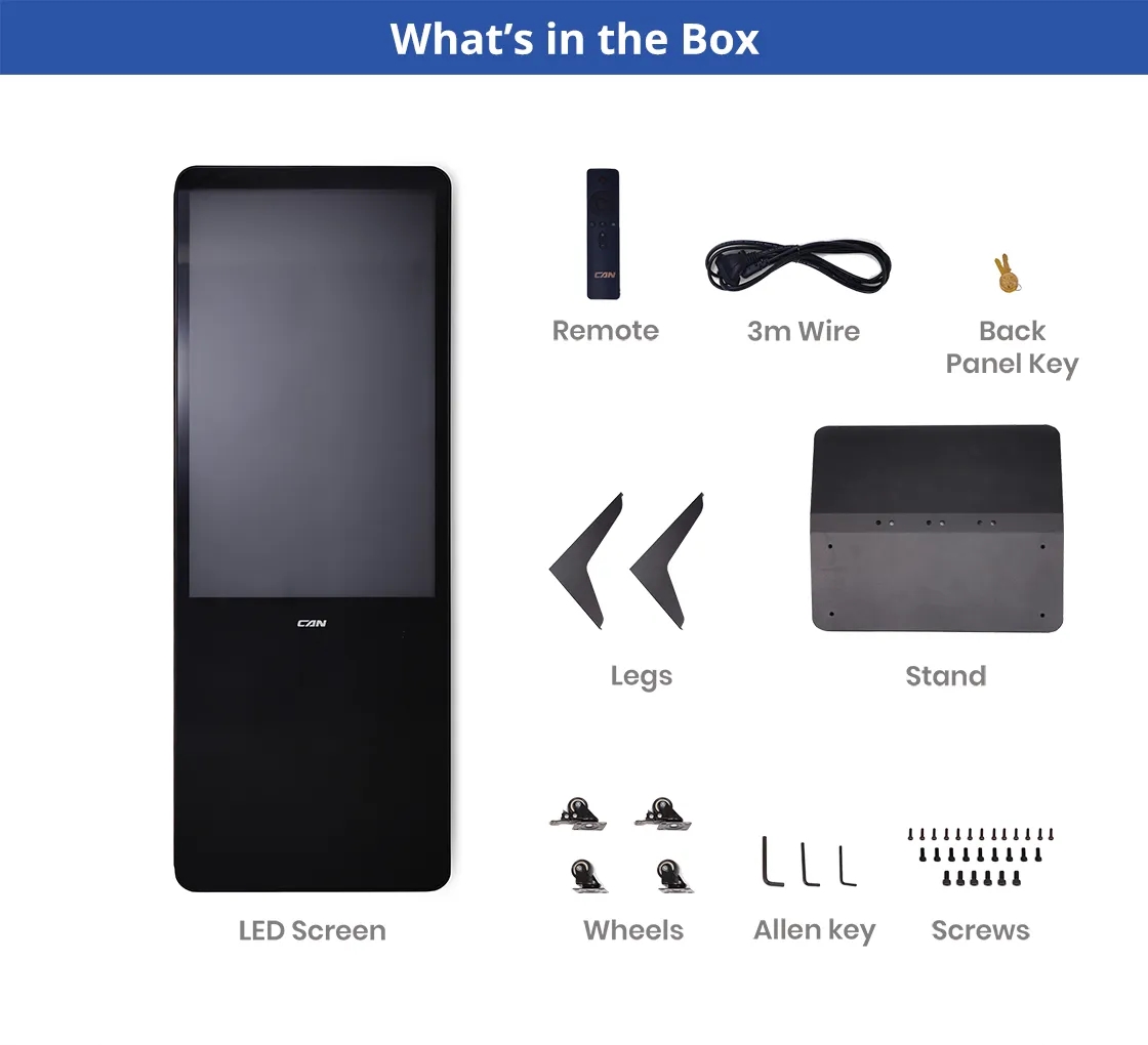 Portable LED Digital Display Signage with Wheels 55 Inch 1