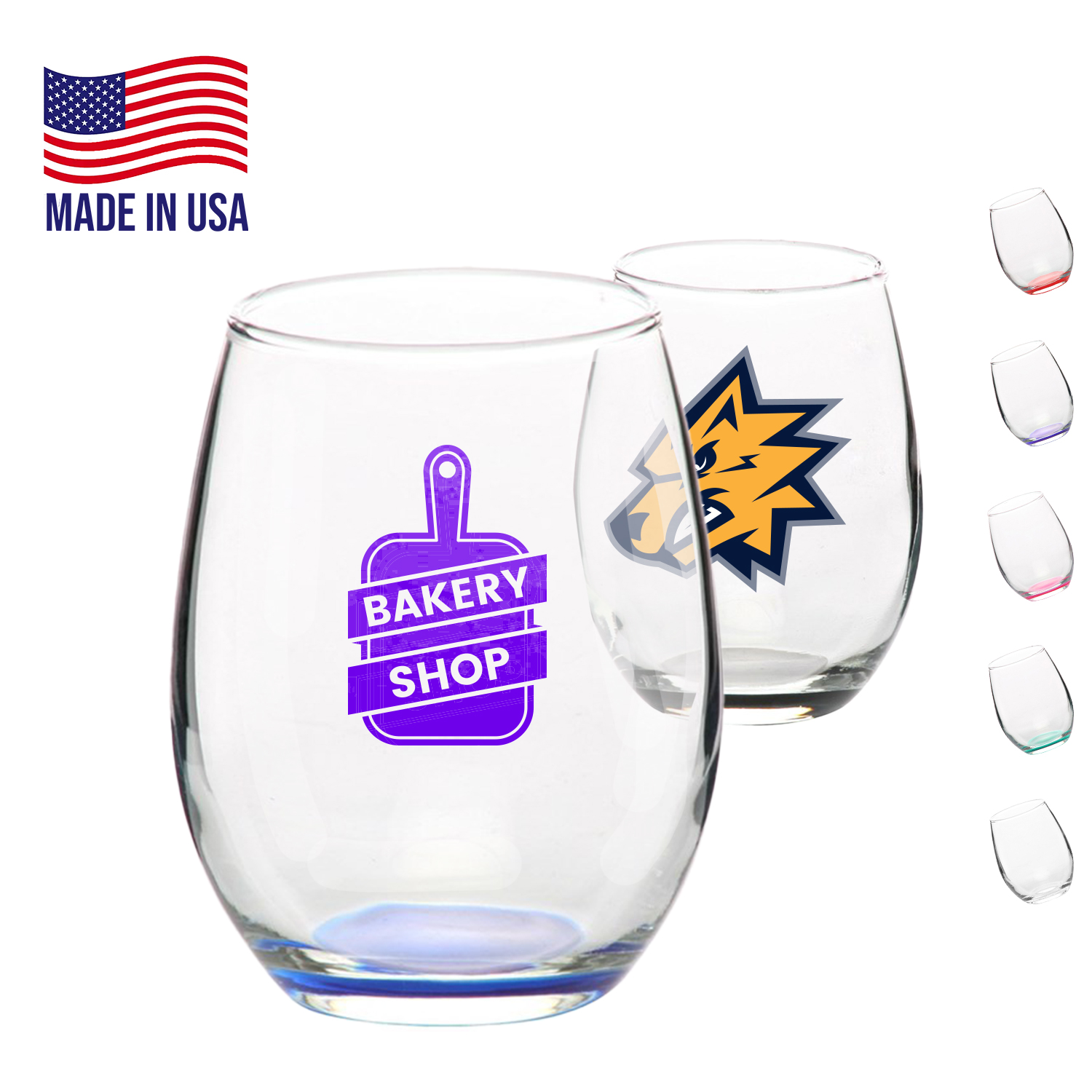 5.5 oz. USA Made ARC Perfect Stemless Glasses W/ Custom Logo 2