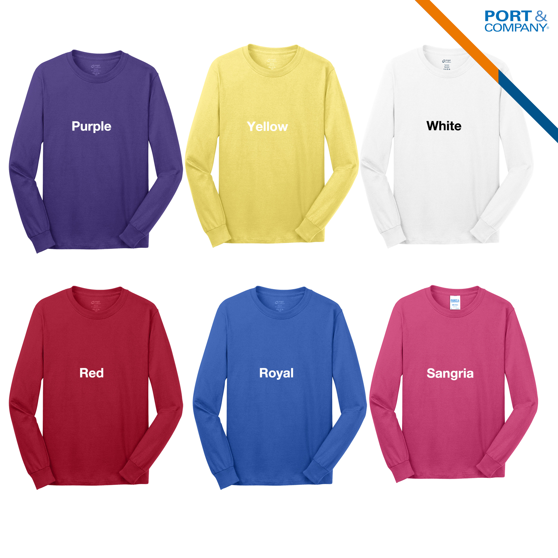 Port & Company® 5.4 oz Cotton Long Sleeve T-Shirts 8
