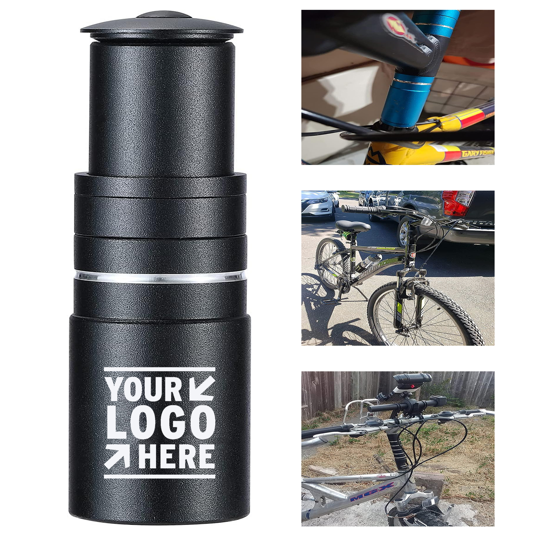 Bike Stem Handlebar Riser Adapter Aluminum Alloy 28.6mm 1-1/8" Bicycle Fork Extender 2