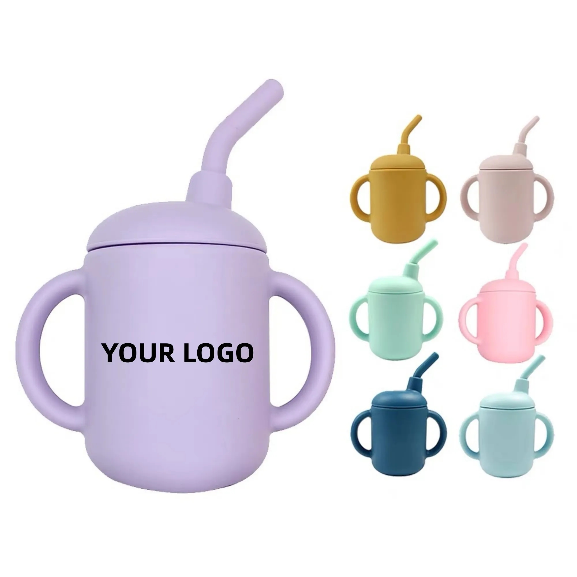 Baby Soft Silicone Infant Cup With Straw 3