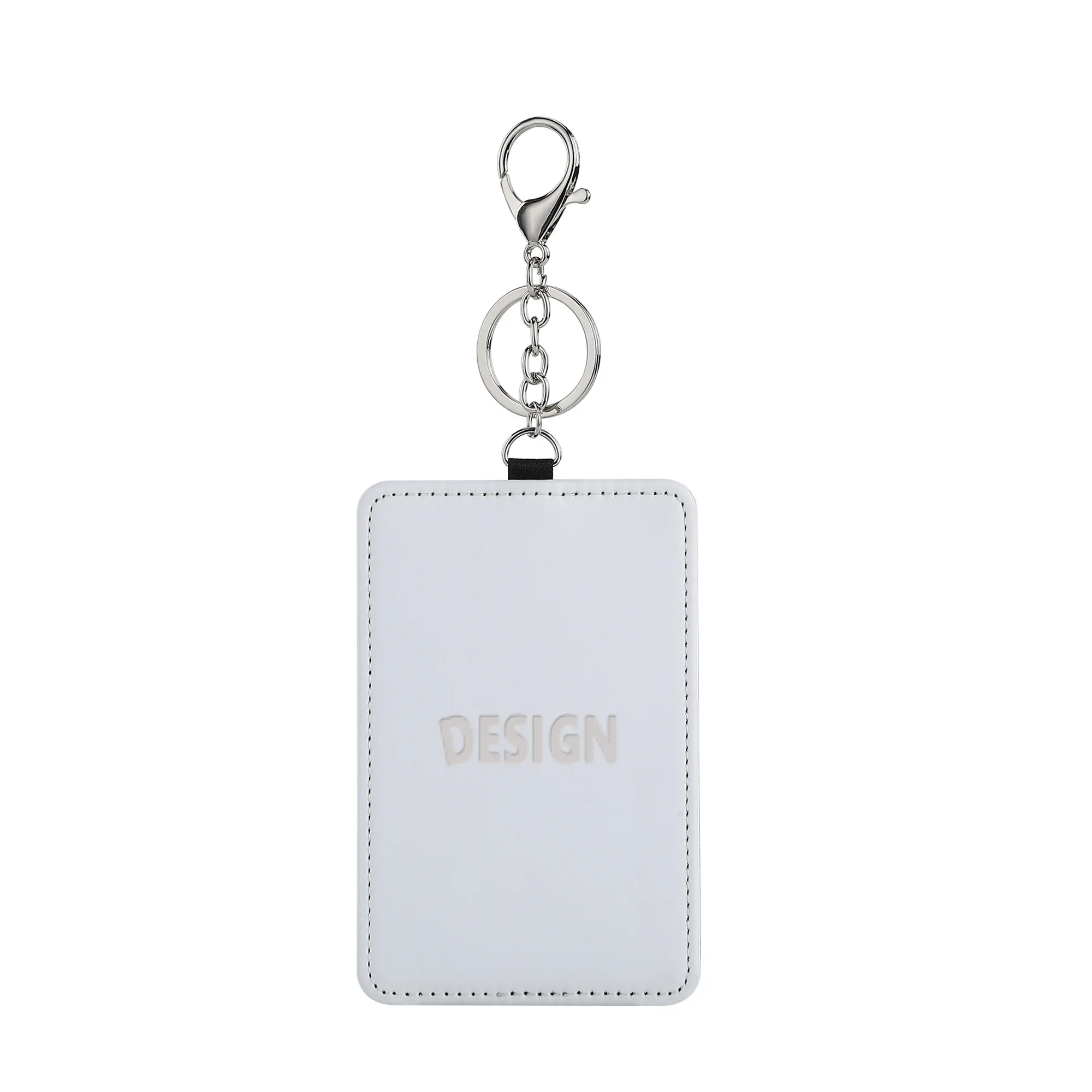 PU Leather ID Holder Keychain 2