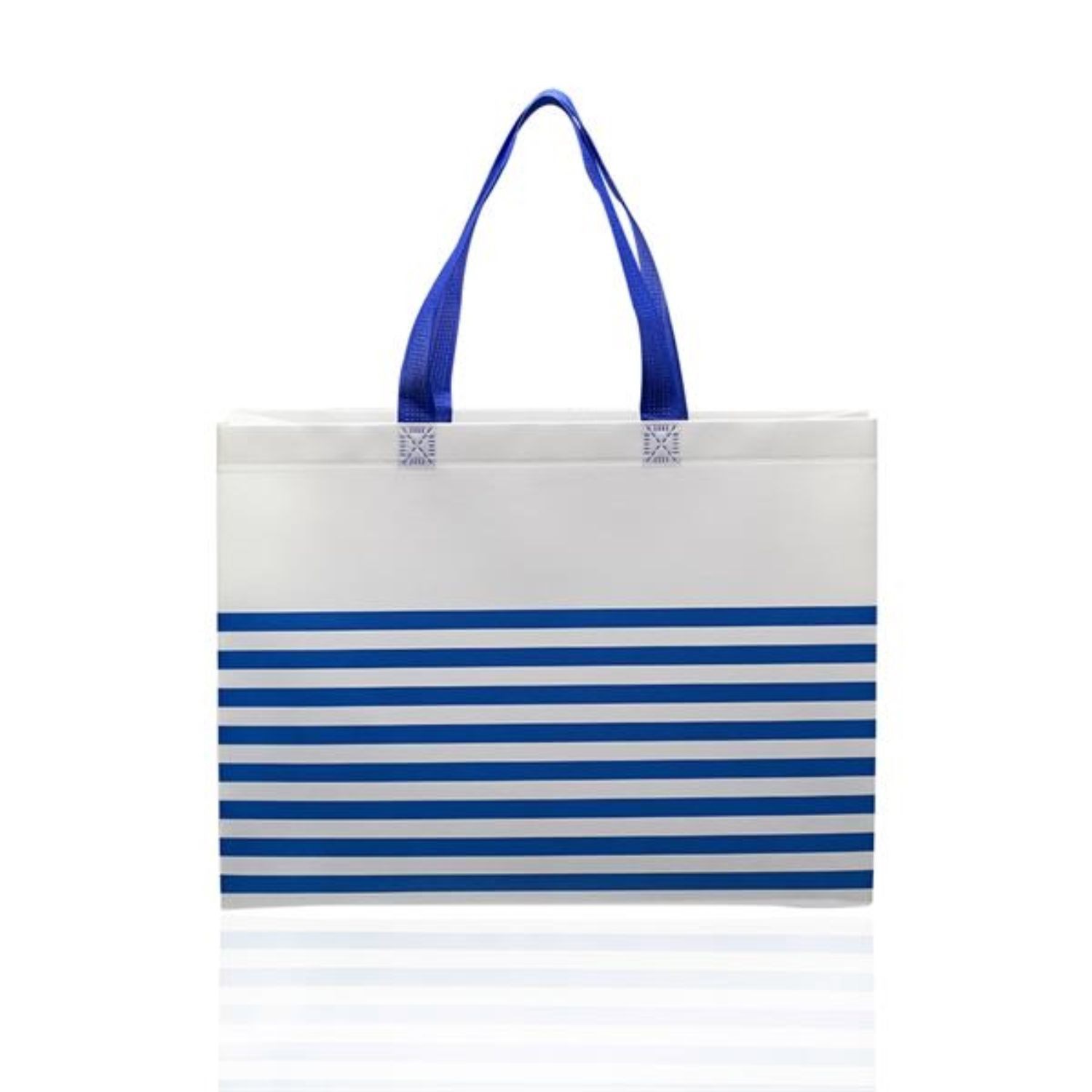 Two-Tone Durable Beach Gusset Tote Bag (15" x 4" x 13.5")