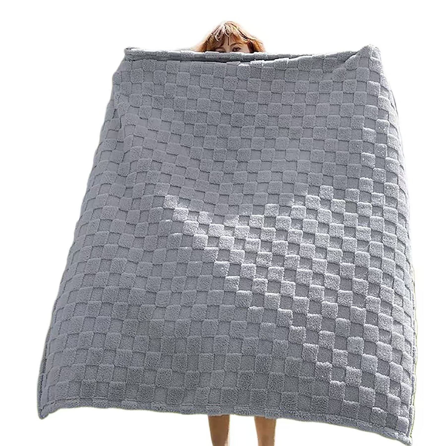 Checkered Fleece Throw Blanket 15