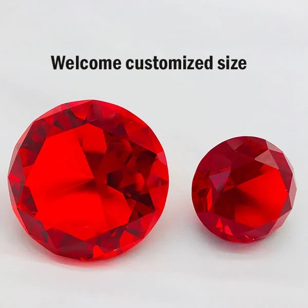 Ruby Crystal Diamond Paperweight 5