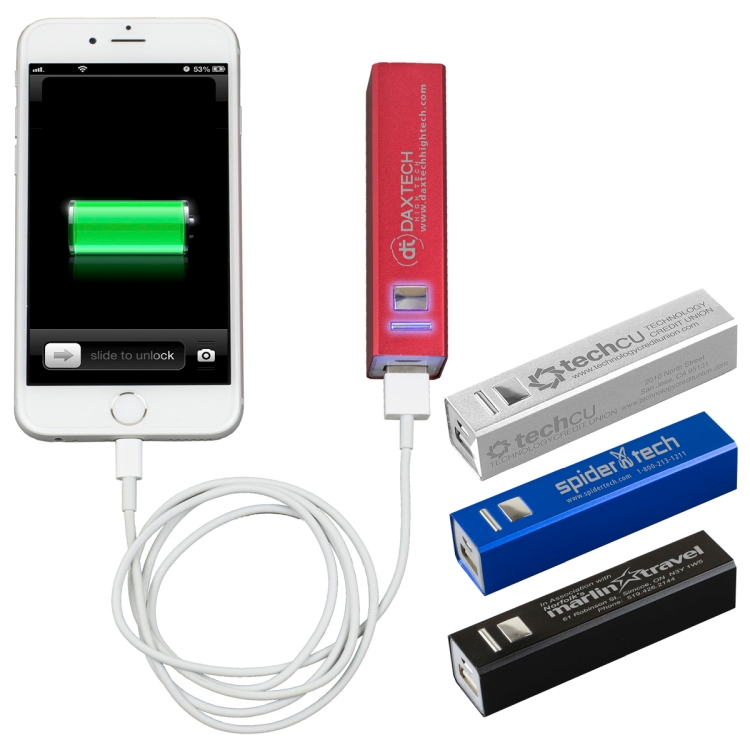 UL Listed Aluminium 2200 mAh Lithium Ion Portable Power Bank Charger