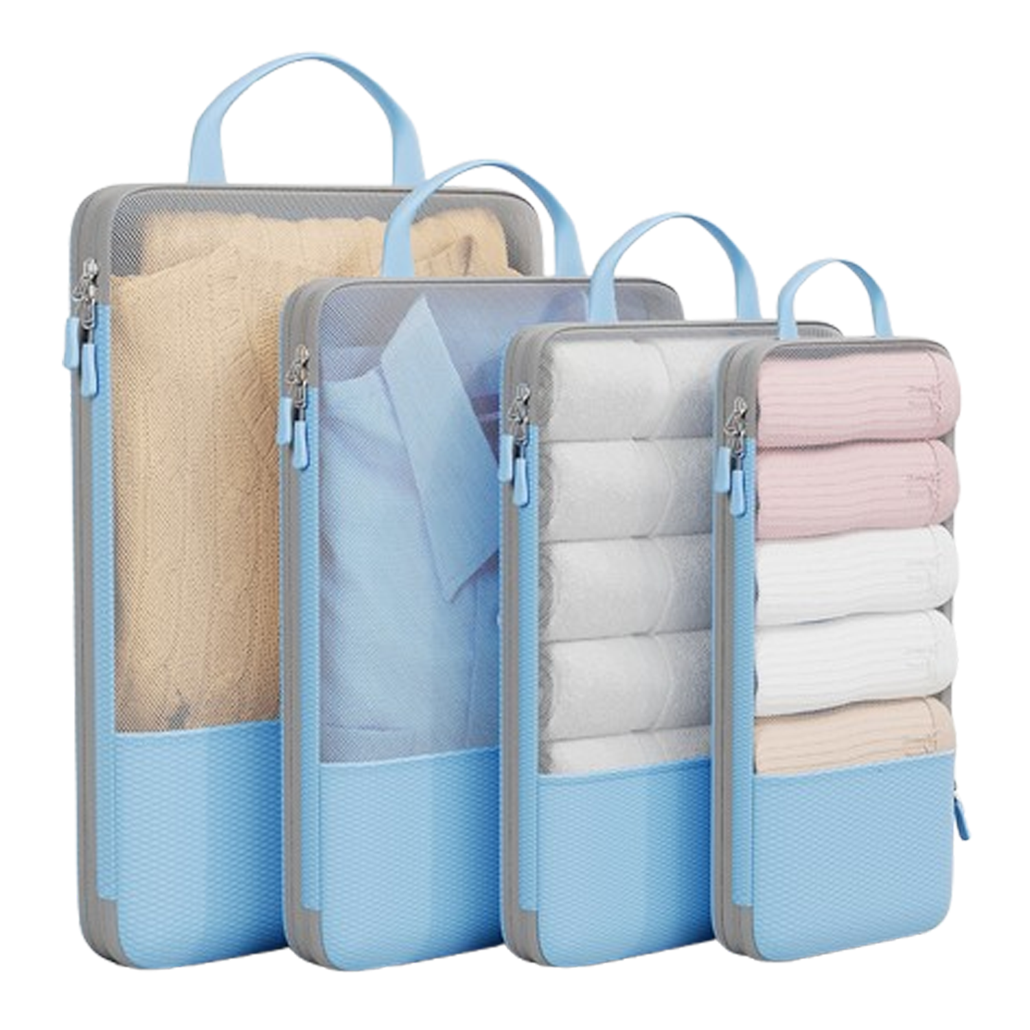 4-Pc Foldable Airflow Packing Bags - Luggage Organizers 6