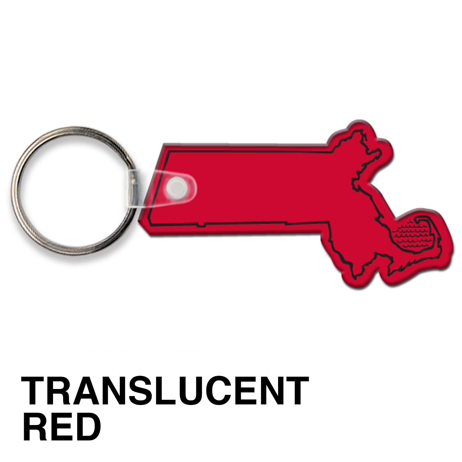 Massachusetts State Shape Key Tag (Spot Color) 5