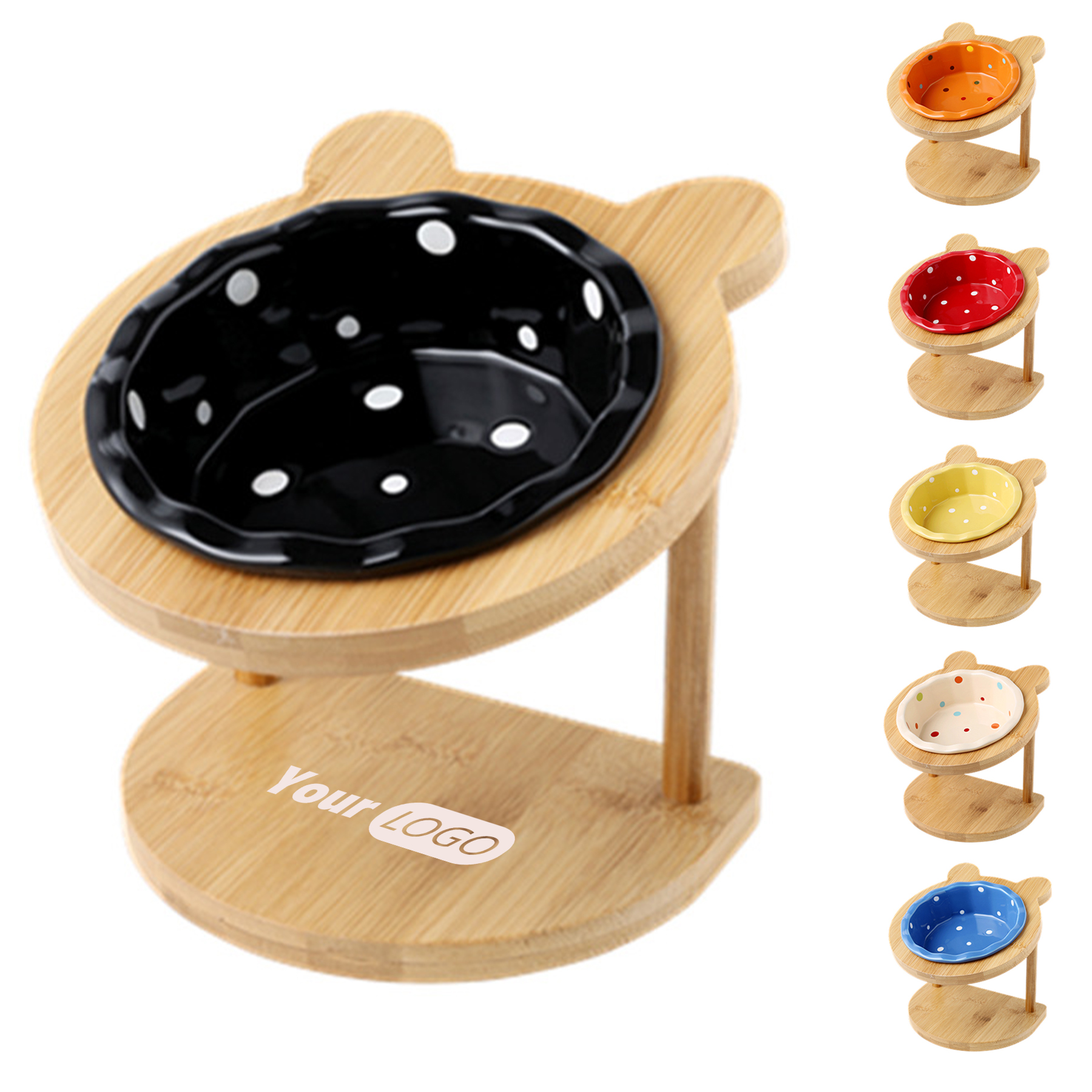 Ceramic Cat Bowl Rack And Cat Bowl 2