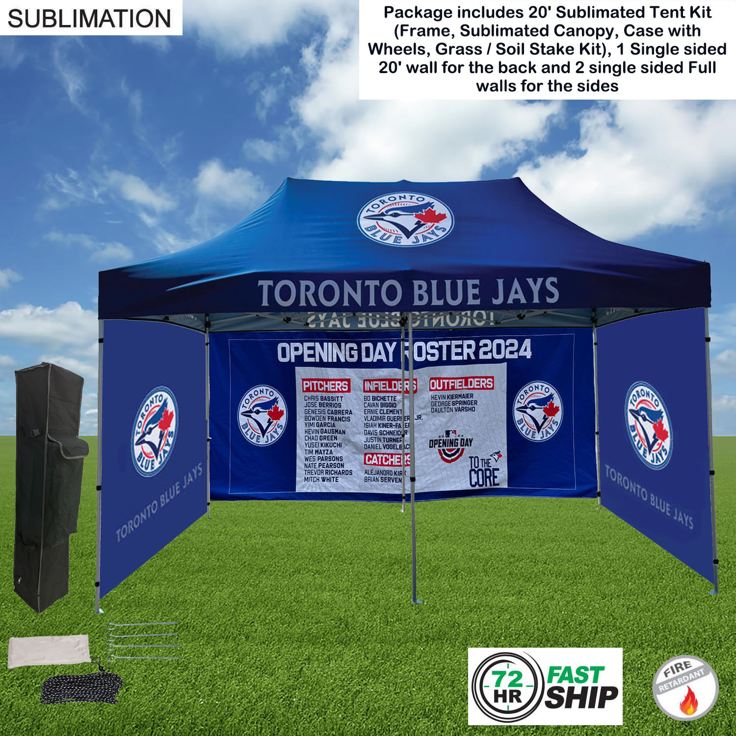 72Hr Fast Ship -Full Privacy Tent Package 2, 20' Sublimated Tent Kit, 20' backwall, 2 Full sidewalls 9