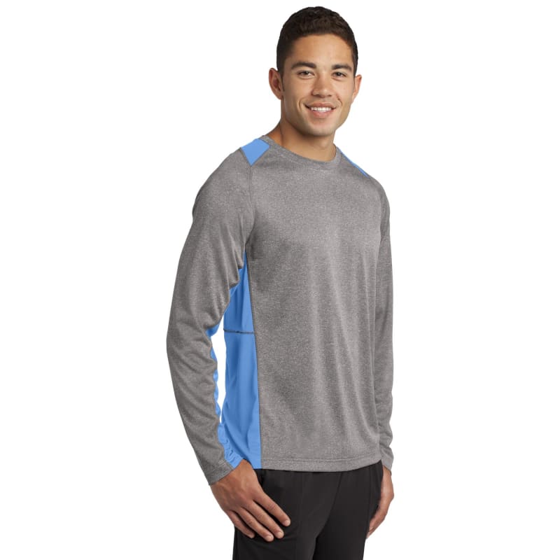 Sport-Tek Long Sleeve Heather Colorblock Contender Tee. 27