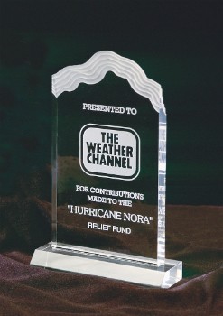 4-1/2" x 7-5/8" Clear White Cap Edge Acrylic Award 2