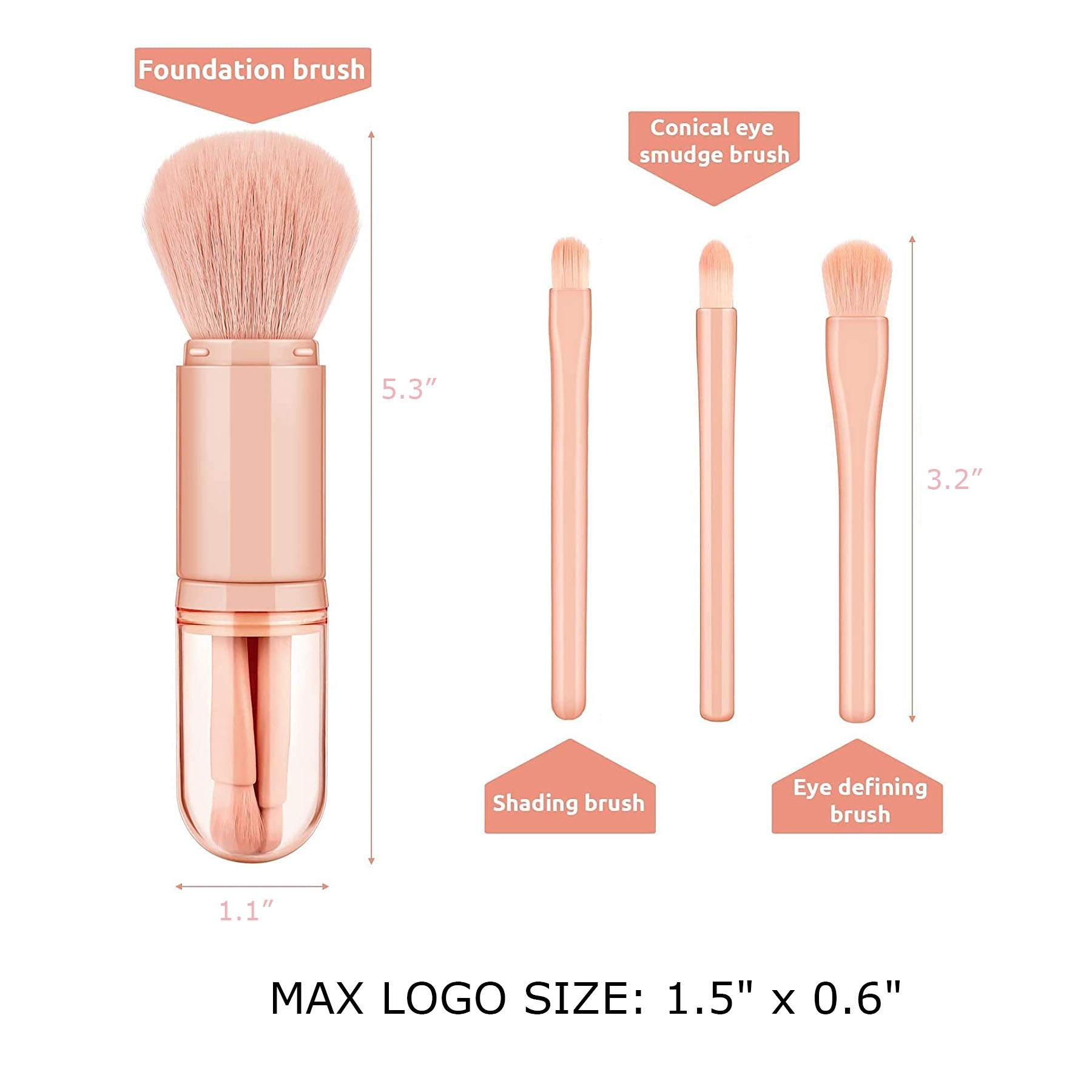 4 in 1 Retractable Makeup Brush 1