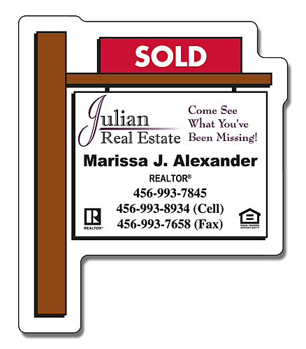 Real Estate Magnet - Sold Yard Sign Shape (2.25x2.75) - 25 mil. 3