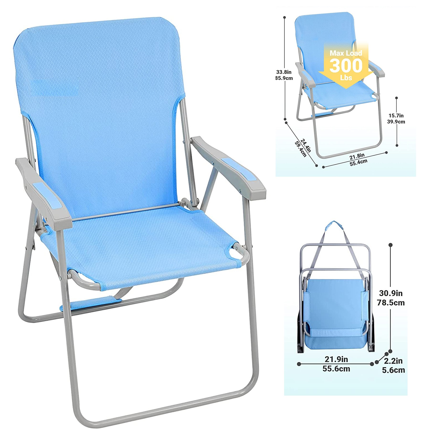 High Back Outdoor Lawn Concert Beach Folding Chair 2