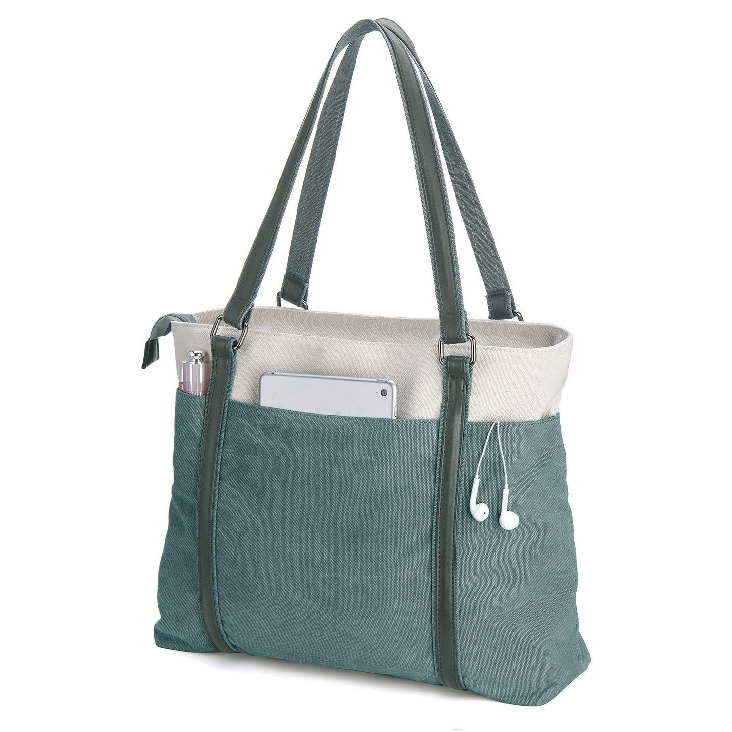 Work Bag with Laptop Compartment Zipper Pockets Teacher Totes Purse 1