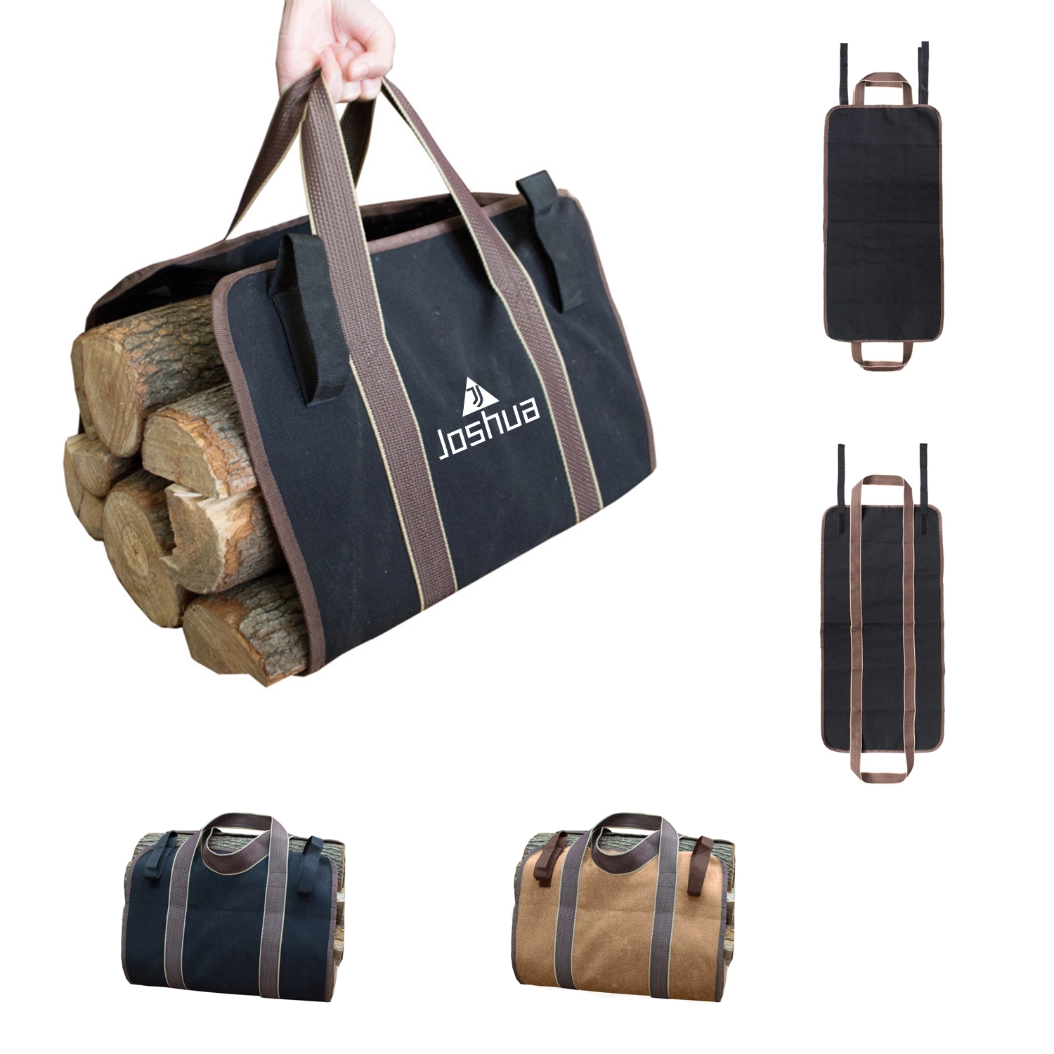 Waxed Canvas Firewood Bag Carrier 1