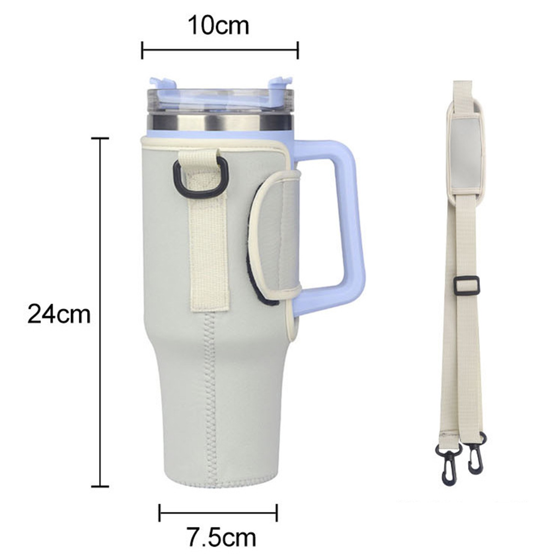 40 Oz. Adjustable Tumbler Sleeve Carrier Bag with Strap 5