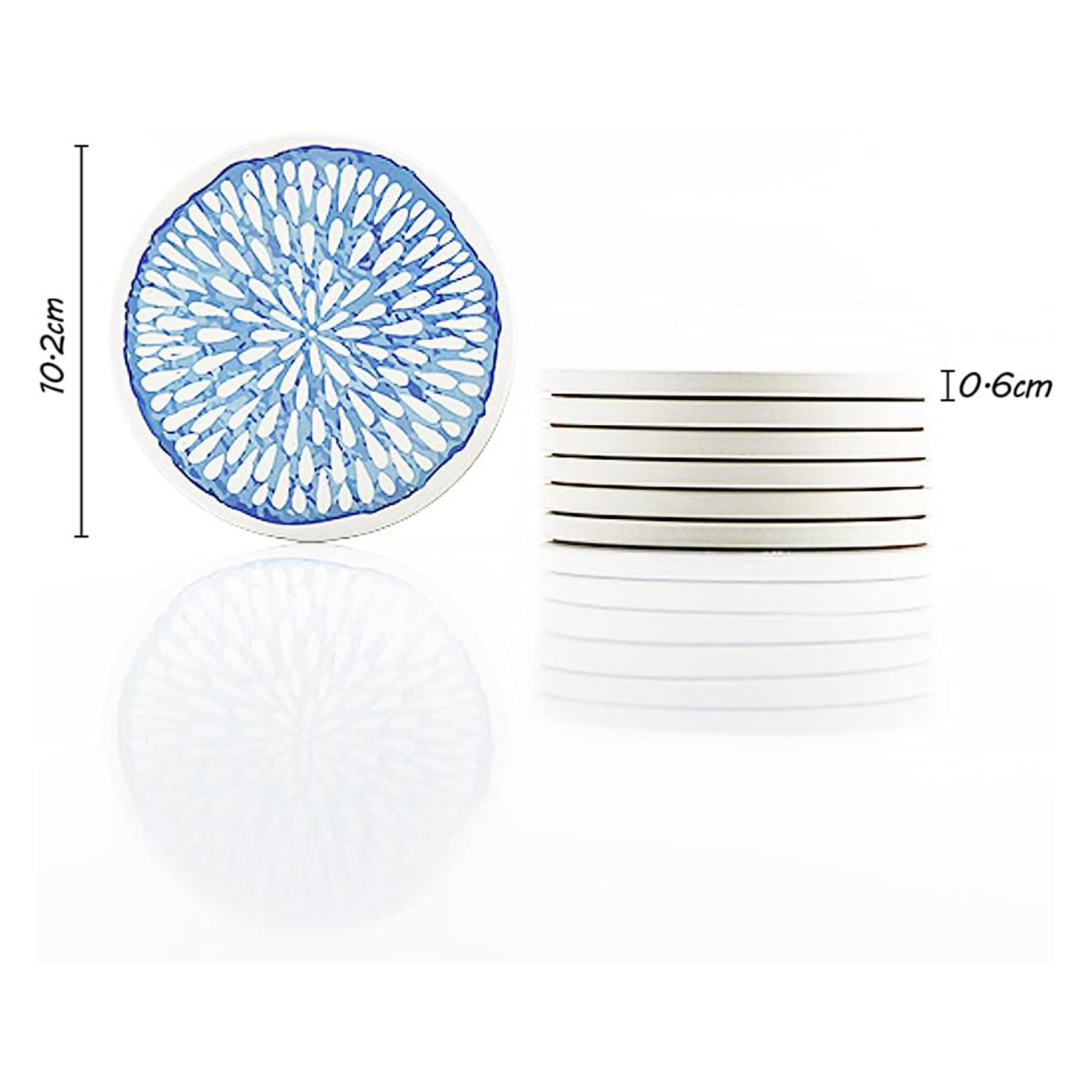 Round Ceramic Stone Coaster with Cork Base 3