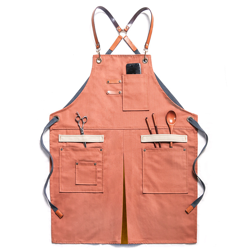 Chef Customized Sleeveless Adjustable Unisex Strap Aprons/ Large Pockets 4