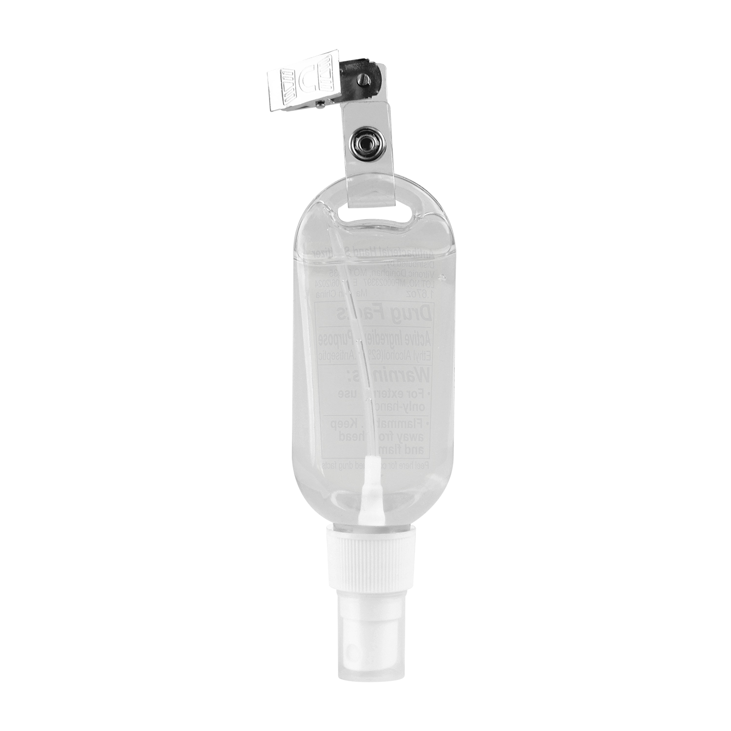 Spray Hand Sanitizer with Metal Clip